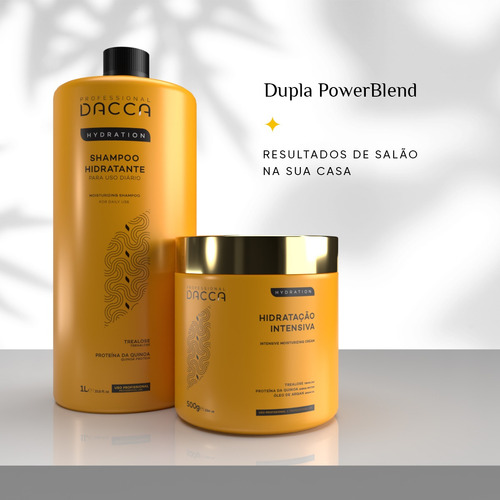 Kit Shampoo 1l + Condicionador 1l + Hidratação Profissional Dacca
