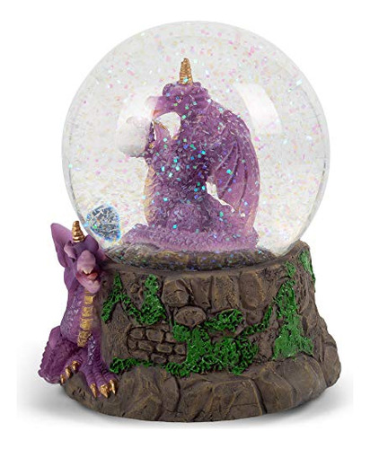 Figura De Dragón Morado Orbe Globo De Agua De 100 Mm, ...