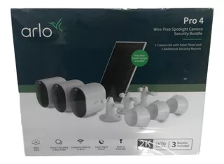 Camera Arlo Pro 4 3 Câmeras + Painel Solar Pronta Entrega