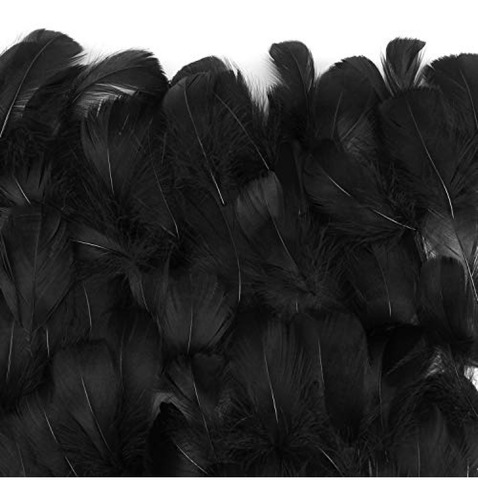 Mwoot 300 Plumas Negras, Plumas De Ganso Artesanales   Bodas