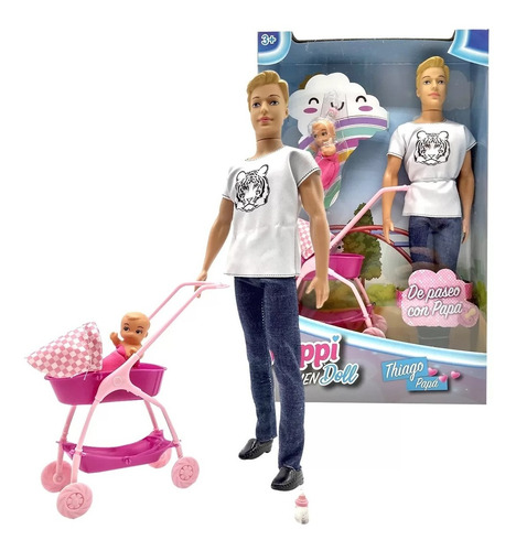 Muñeco Thiago De Paseo Papa Poppi Men Doll Articulado