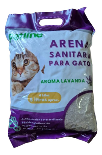 Arena Sanitaria Aglutinante Para Gatos Aroma Lavanda - 4kg