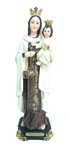 Figura De Resina Virgen Del Carmen 32 Cm