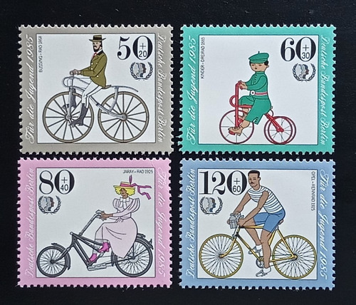 Alemania Berlín Bicicletas, Serie Mi 735-38 1985 Mint L16708