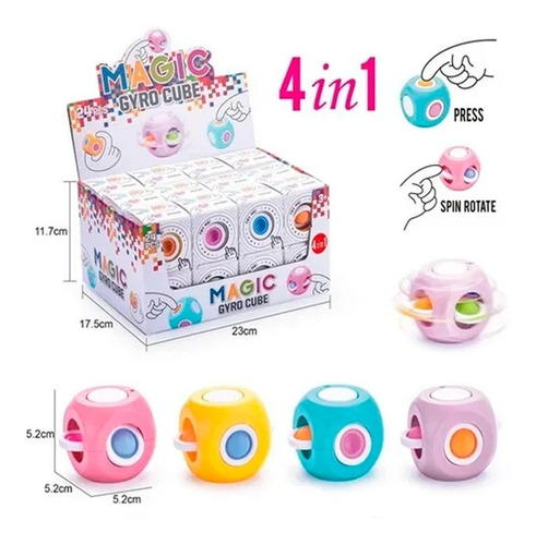 Imagen 2 de 6 de Pop It Cubo Bubble Juguete Toy Antiestres Sensorial Spinner