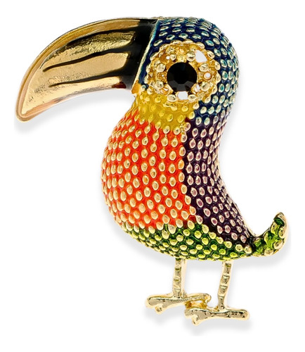 Broches Prendedor Para Mujer Forma De Tucan Pajaro Colorido