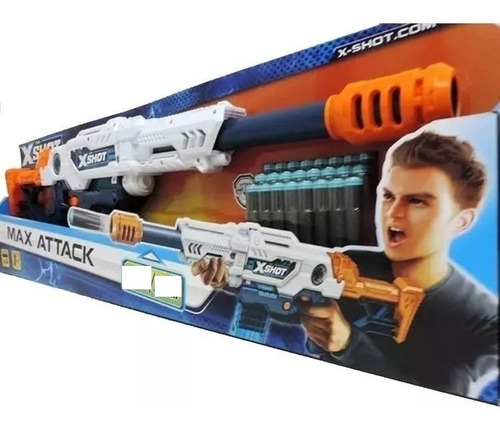 Imagen 5 de 7 de X-shot Max Attack Dispara 18mts C/24 Dardos Jlt 3694