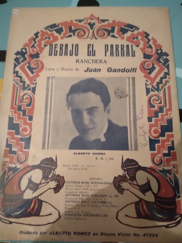 Partitura Ranchera Debajo El Parral Juan Gandolfi