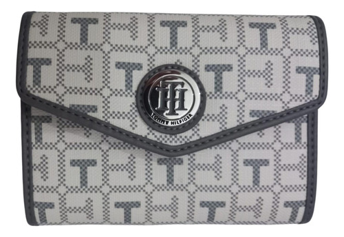 Billetera Para Mujer Tommy Hilfiger Trifold - Blanco Con Plo