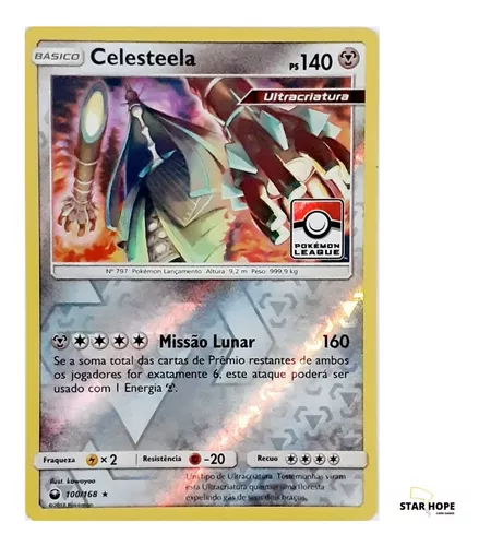 Carta Pokemon Celesteela Promo Ultra Criatura + Brindes