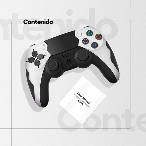 Joystick Inalámbrico Genérico Recargable Bluetooth 4.0 - Gris - Doubleshock Para Pc Gamer, Compatible con Ps4, Batería Recargable, Pantalla Táctil, Wireless Controller.