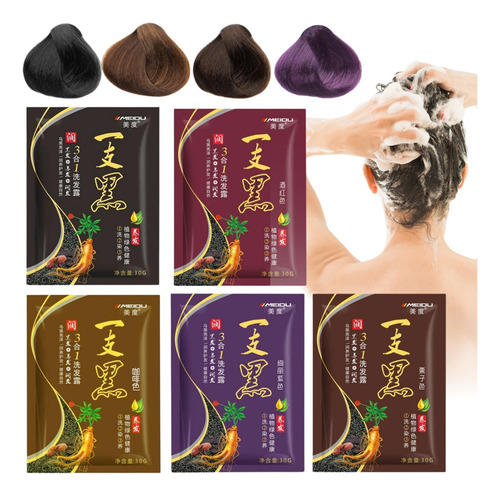 Shampoo Universo en Linea Shampoo Tinte Tinte para cabello Shampoo con tinte en sachet de 30mL por 1 unidad de 180g