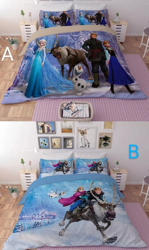 Edredon Frozen De Disney Cubrelecho Cama Sencilla