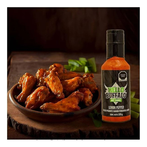 Salsa Picante Hello Buffalo Pimienta Limón 375g Deliciosa