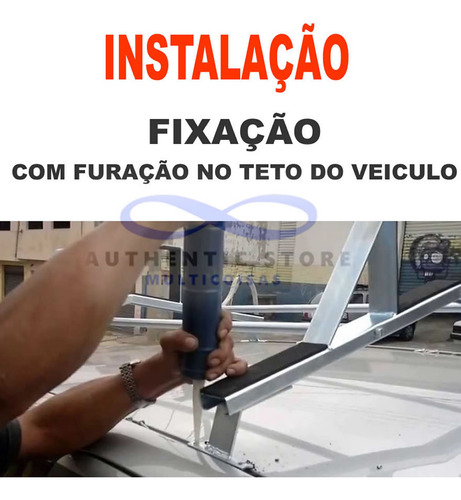 Rack Teto Suporte Porta Escada Universal Fiat Fiorino Todas