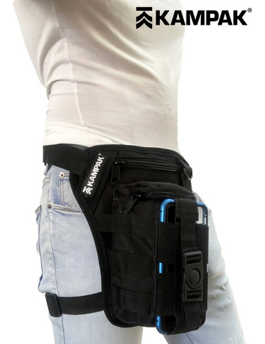 Imagen 2 de 8 de Piernera Tactica Kampak Para Celular Hh04 Multiusos