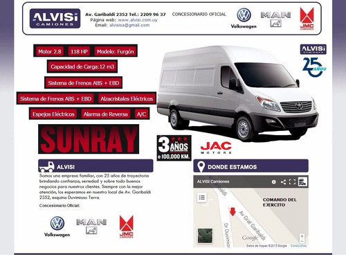 Jac Sunray Furgón Frenos Abs Airbags 12m3 Precio Sin Iva