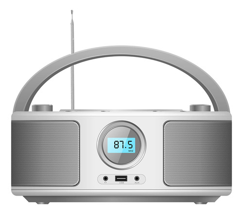 Reproductor De Cd Portátil Bluetooth Boombox Con Radio Fm,.