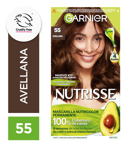 Kit De Tintura Permanente Nutrisse De Garnier Tono Tono 55 A