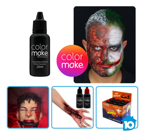 Kit 2un Sangue + Queimadura Colormake Helloween Cosplay
