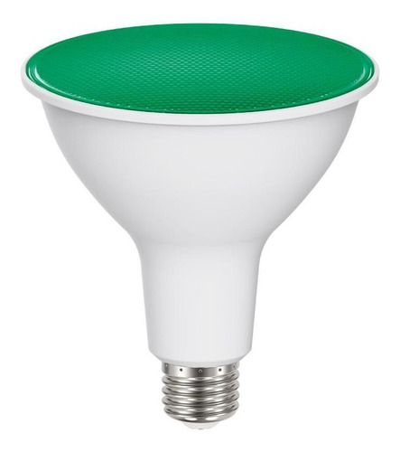 Foco Led Par38, Luz Verde, Terminado Blanco, Base E27, 13.5 