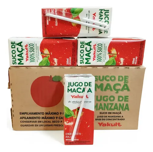 Suco De Maca Yakult 200ml Kit 12 Caixinha Tetra Pak S Glúten