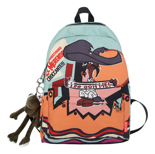 Mochila Informal Para Estudiantes De Gran Capacidad Con Bolso Escolar De Dibujos Animados