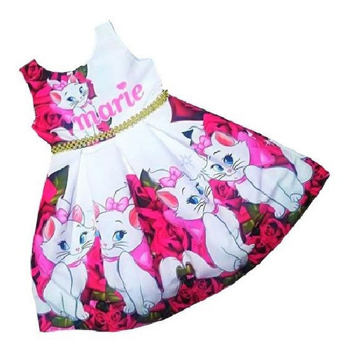 Vestido Para Niñas De Aristogatos Gata Marie 