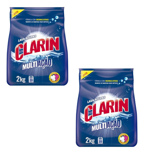 Sabão Para Roupas Em Pó Multiação Limpeza Total Clarin 2kg