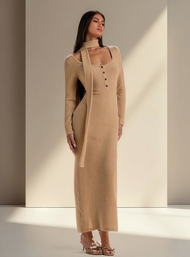 Shein Vestido Largo Invierno Otoño Mujer Importado Elegante