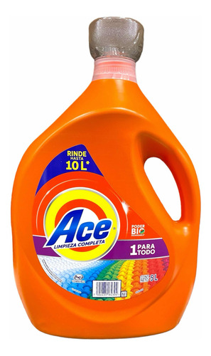 Detergente Líquido Ropa Ace Limpieza Completa Bio 5 Litros