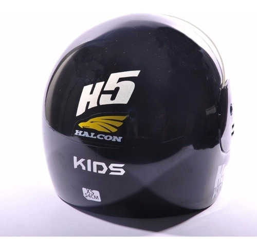 Casco Halcon H5 Kids Niños Chicos Negro Navidad Reyes En Fas Talle Xs