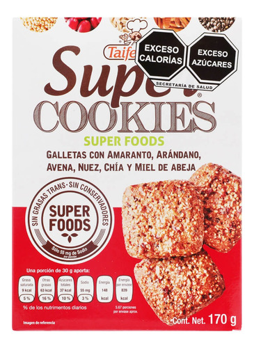 2 Pzs Taifelds Galletas Varios Sabores Super Cookies 170gr