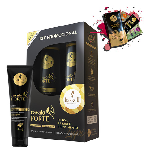 Kit Haskell Cavalo Forte Promopack 500ml + Leave-in 150gr