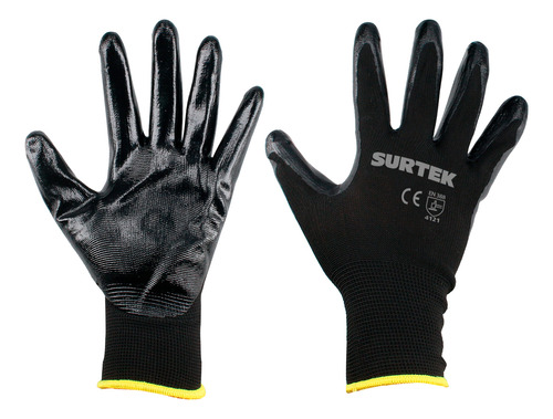 Guantes De Nailon Con Recubrimiento De Nitrilo M Surtek