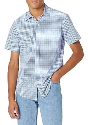 Essentials - Camisa para hombre, manga corta, de ajuste regular,  estampada