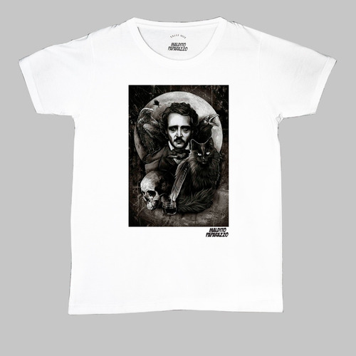 Edgar Allan Poe Collage - Remera 100% Algodón