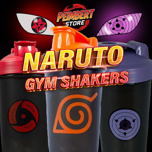 Shaker Naruto Sasuke Sharingan 650ml Termo Mezclador Naranja Konoha
