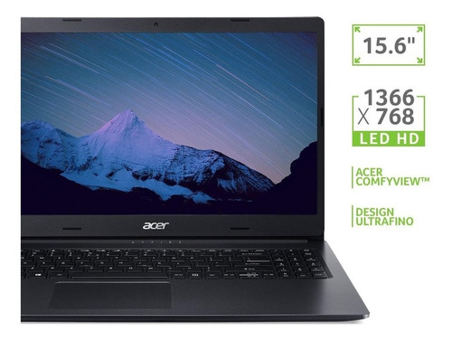 Notebook Acer Aspire 3 A315-23G preta 15.6", AMD Ryzen 5 3500U  8GB de RAM 1TB HDD, AMD Radeon 625 60 Hz 1366x768px Windows 10 Home