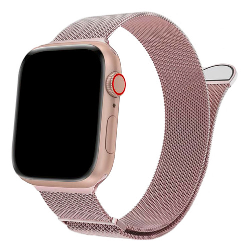Correa De Acero Inoxidable Magnética Para Apple Watch 38 / 40 / 41 Mm - Color Rosa - Marca Cellbox