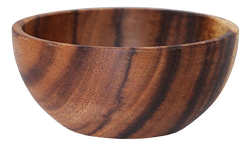 Tazón De Fuente De Ensalada De Madera Natural Redondo Que S