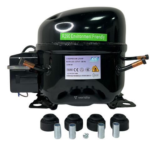 Compresor 1/4 Hp Gas R290 127v Cold City