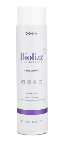 Shampoo Biolizz Liss Intense Doha Efeito Liso Briho Maciez