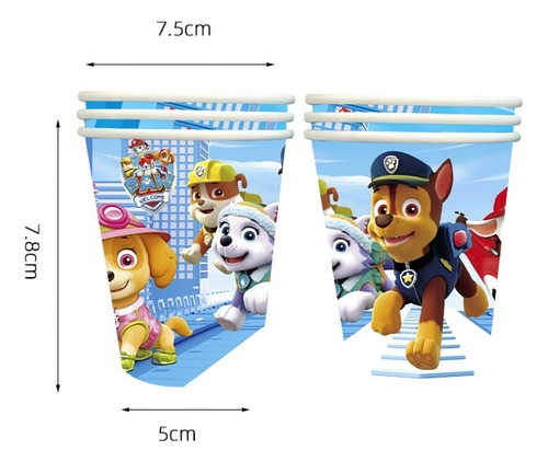 Set De 20 Platos De Fiesta De Cumpleaños Paw Patrol