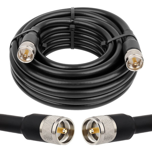 Mookeerf Pl259 Cb Cable Coaxial, 25 Pies Rg8 Uhf Macho A Mac