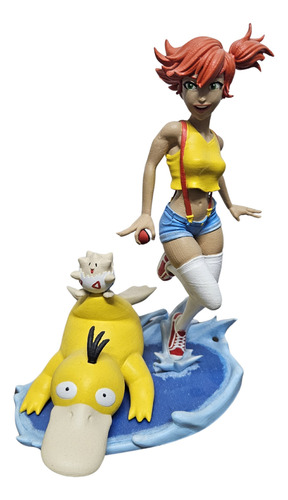 Miniatura Boneco Pokémon Misty Psyduck Togepi