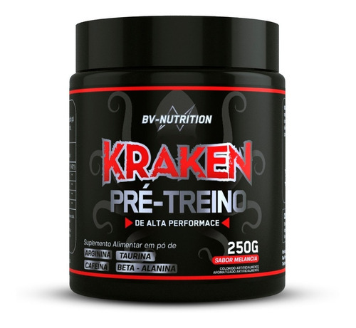 Kraken High Performance Pre-Workout, 250 g, Bv Nutrition, sabor sandía
