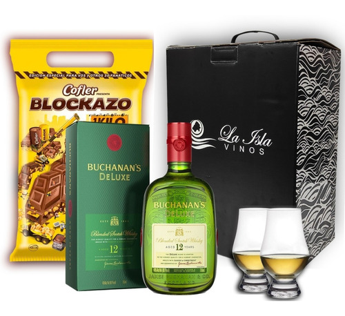 Whisky Buchanans Deluxe 12 Años Box Regalo + Copas Chocolate