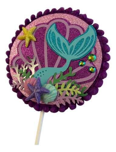 Adorno De Torta Sirena Multicolor Sirena