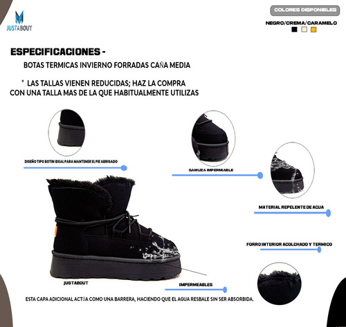 Botas Termicas Casual Forro Termico Pantubotas Invierno